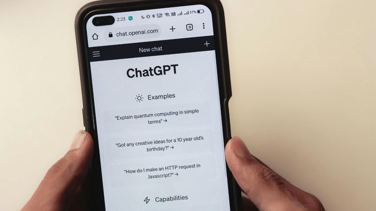 Open AI's ChatGPT on a smartphone 