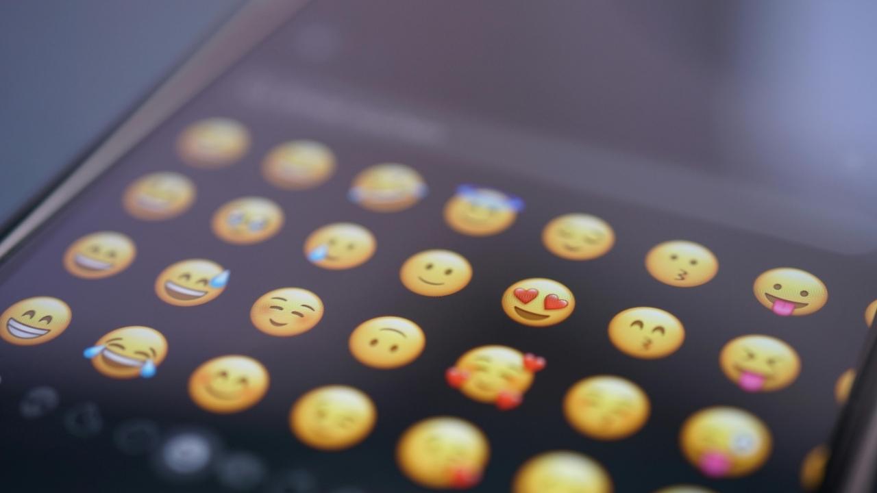 Emojis on the home screen of a smart phone 