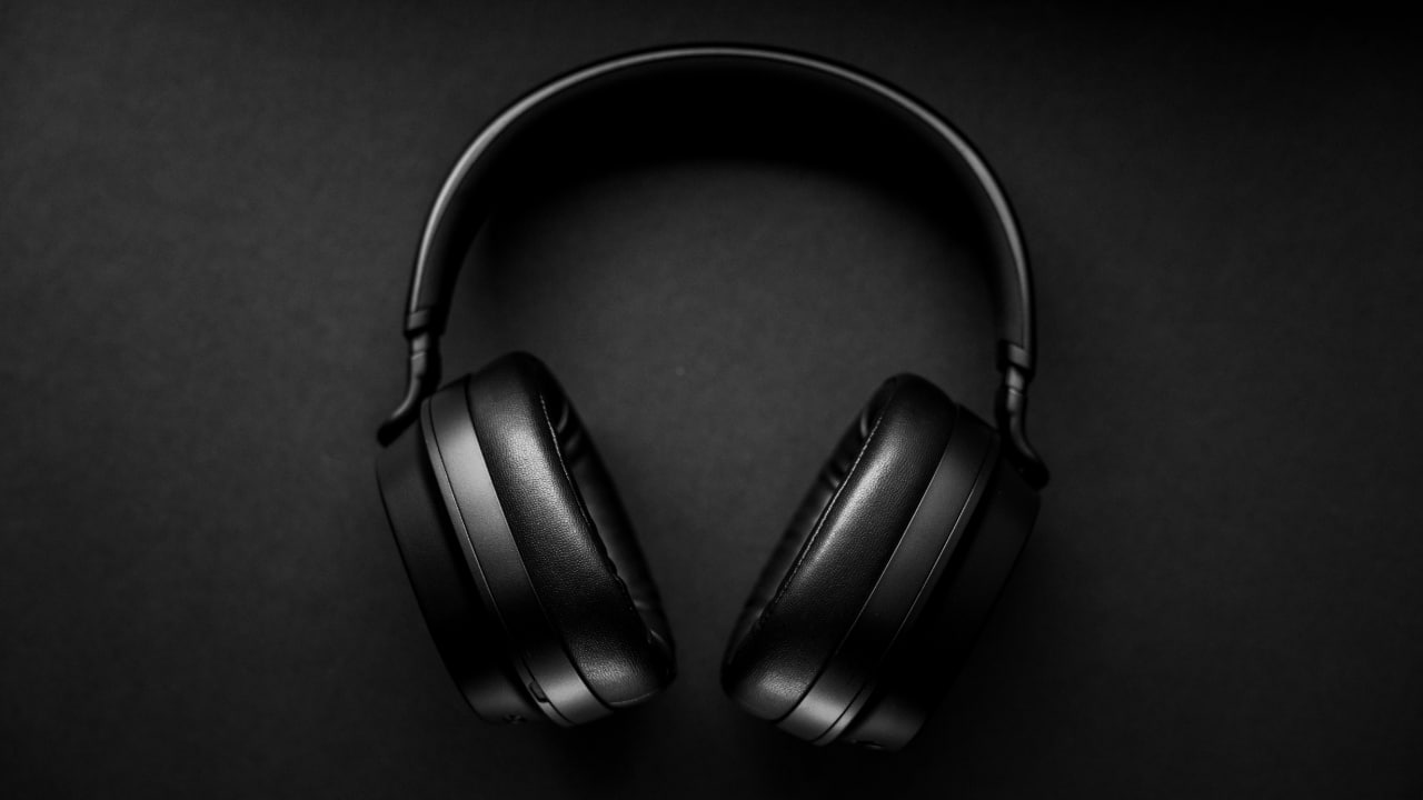 A pair of Bluetooth headphones
