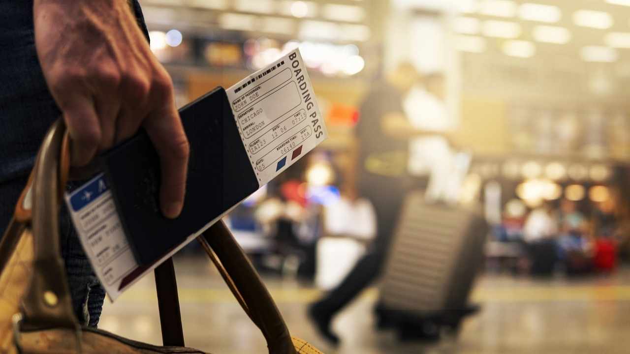 Passengers traveling through an airport 