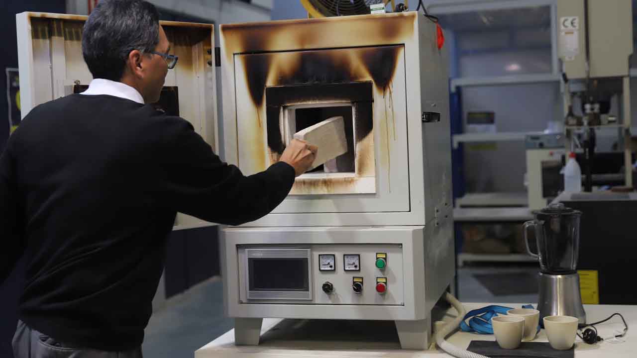 Firing bricks made from coffee waste