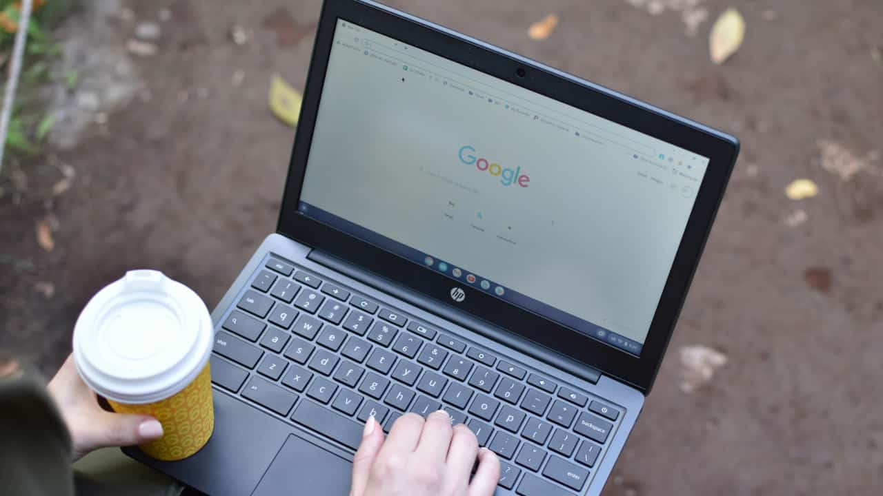 A laptop with Google Chrome open