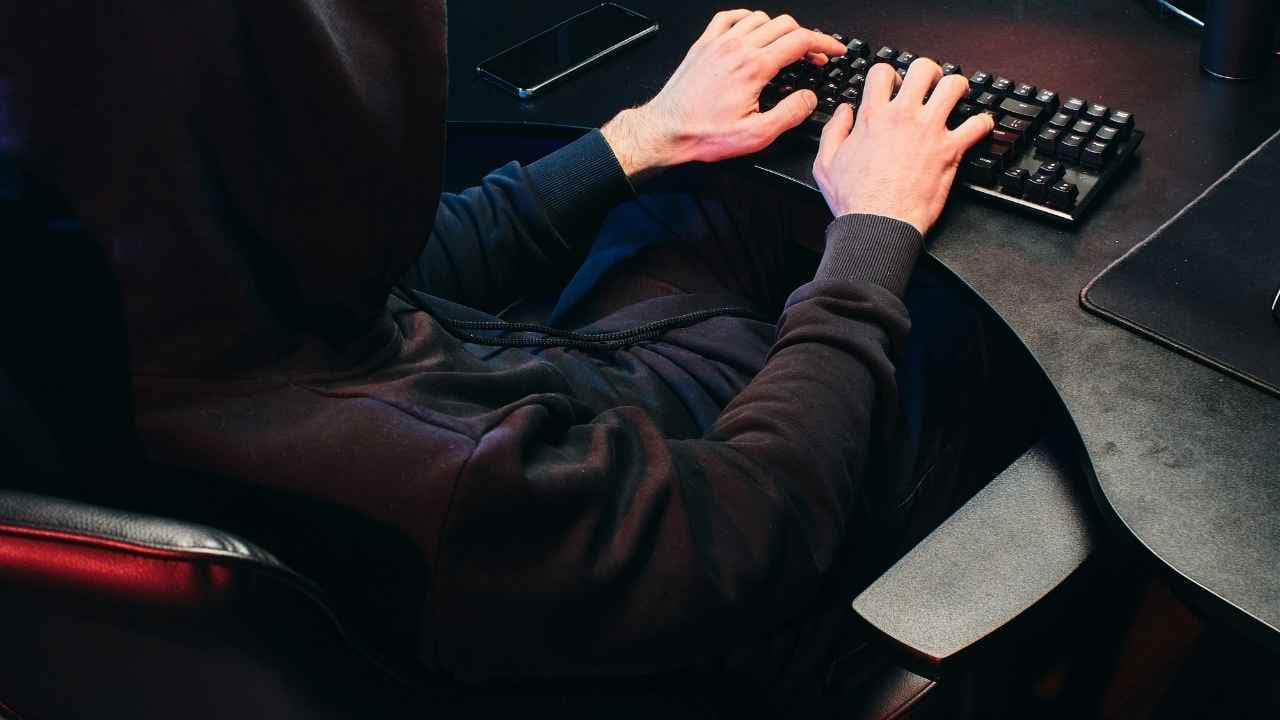 Person is typing on a keyboard