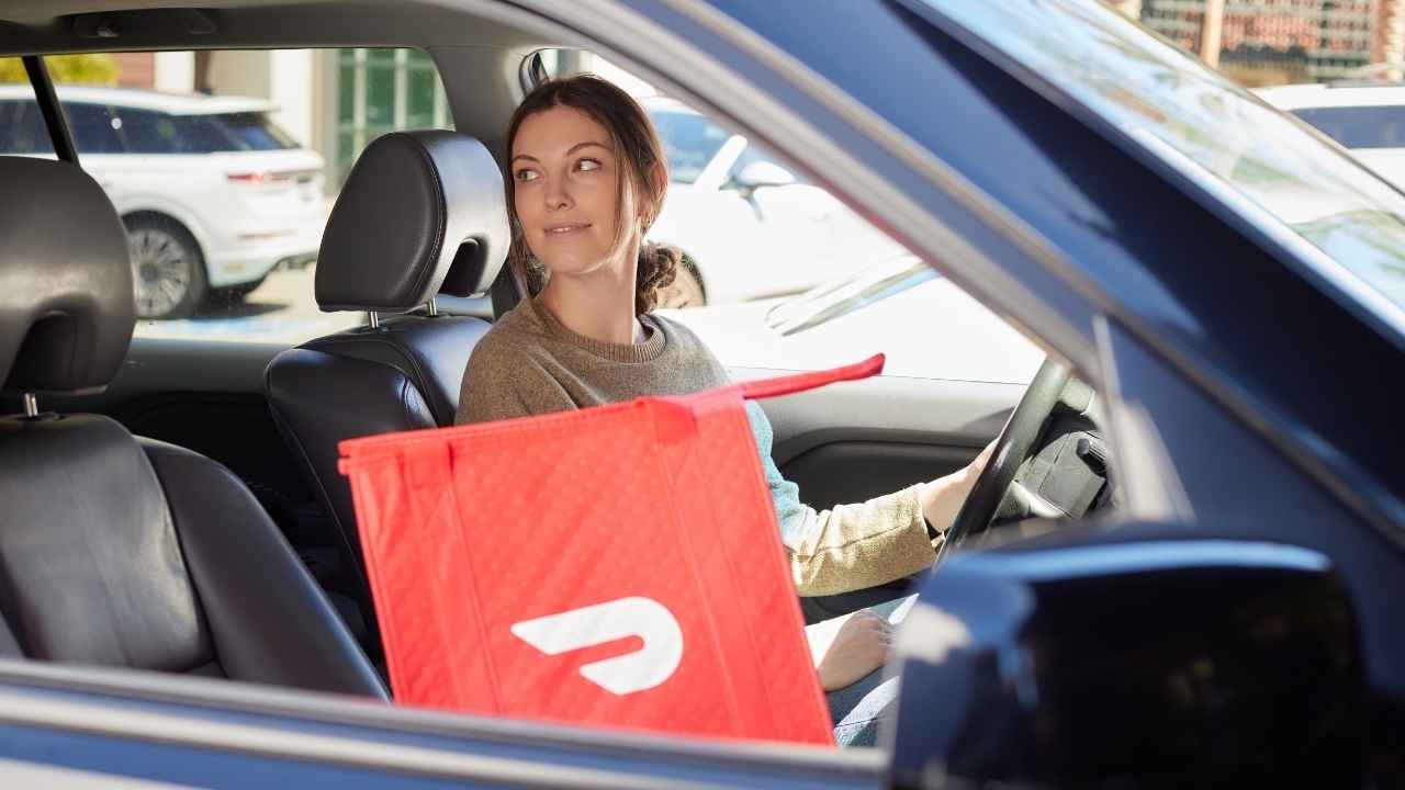 A woman delivering for DoorDash 
