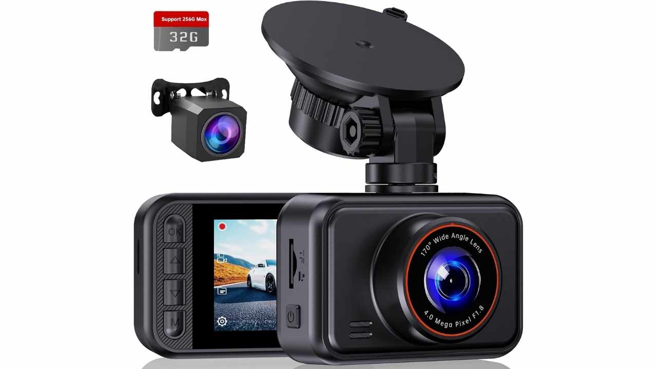 E-YEEGER 2.5K Front and Rear Dash Cam