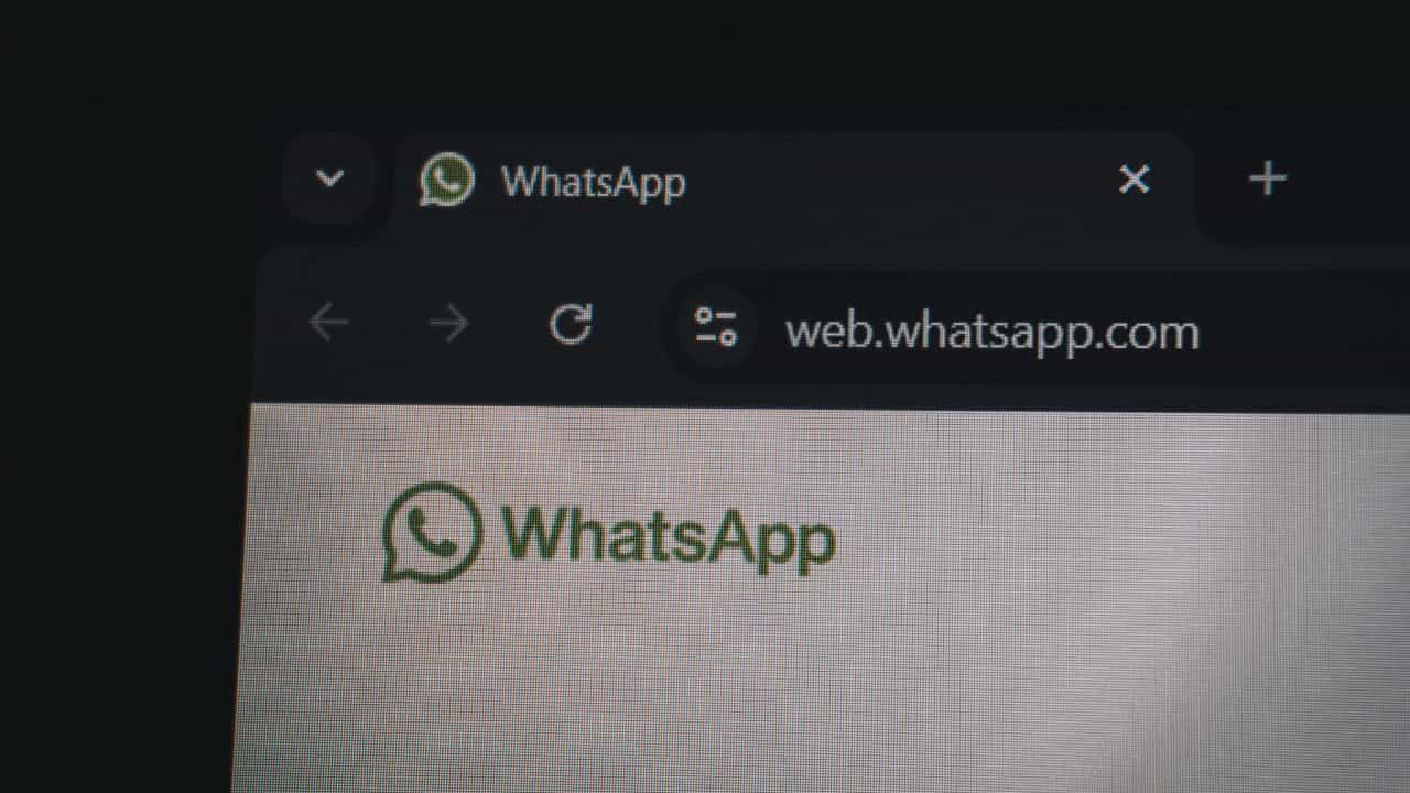 WhatsApp web on a laptop