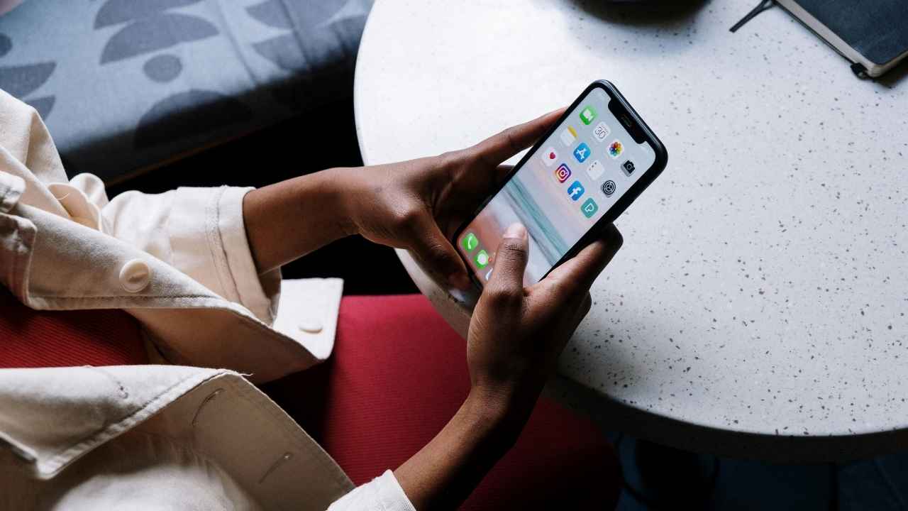 A woman scrolling on her phone 