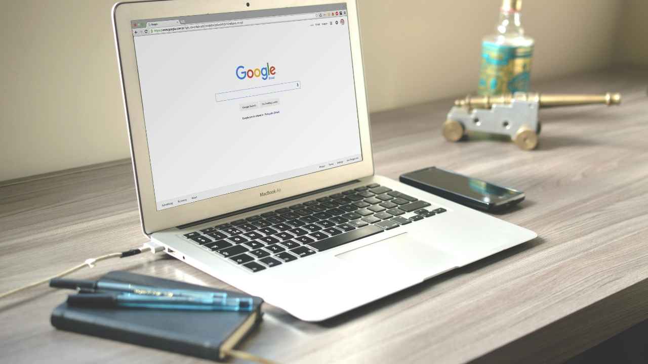 Google Chrome on a laptop 