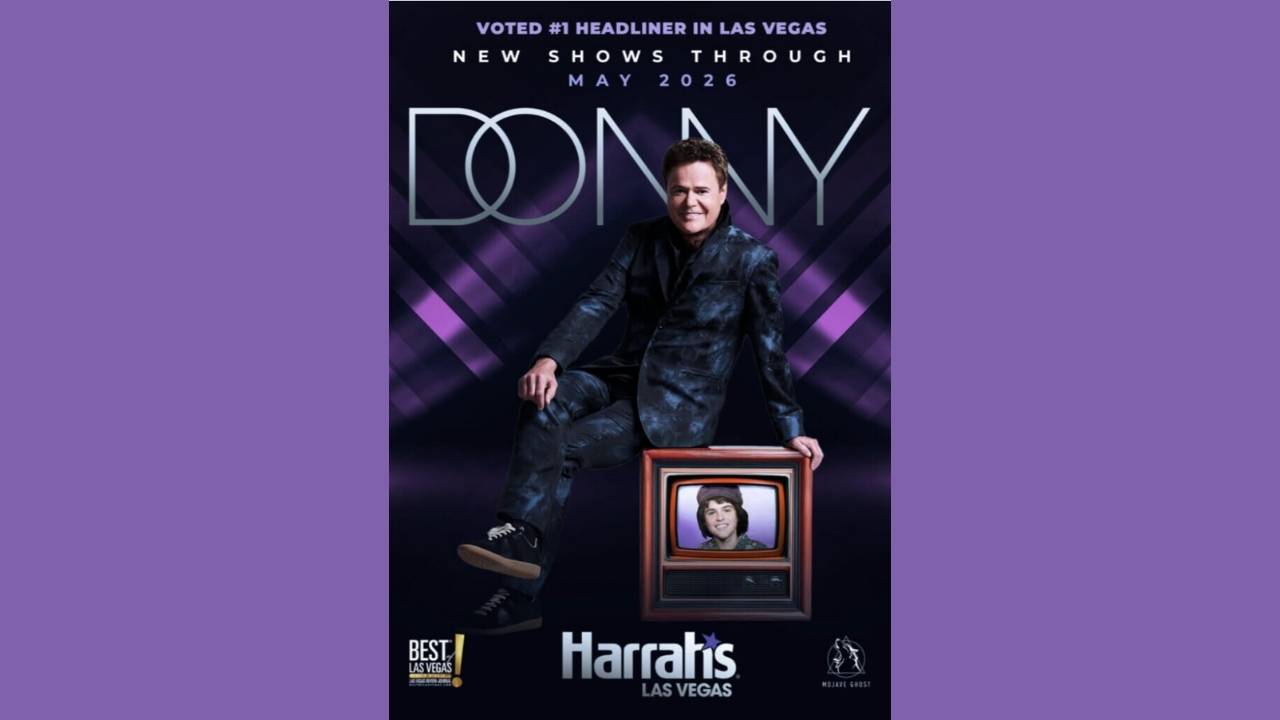 Donny Osmond headlines his long-running residency at Harrah’s Las Vegas, where the show now features an AI-powered duet with his teenage self.