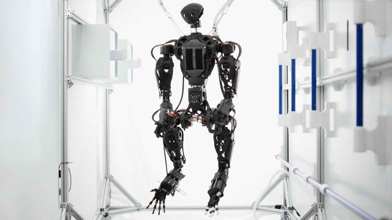 Helios uses four arms to grip, brace and work in microgravity, where legs offer little help.