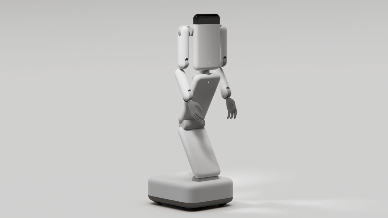 Genesis AI’s Eno robot uses a wheeled base instead of legs, a design the company says industrial customers asked for.
