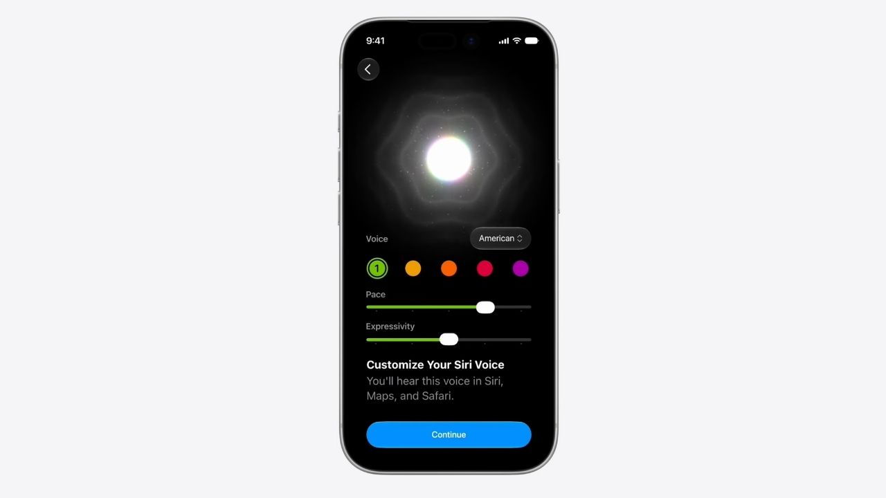 Apple showed new Siri voice controls that let users adjust pace and expressivity for a more personalized sound.