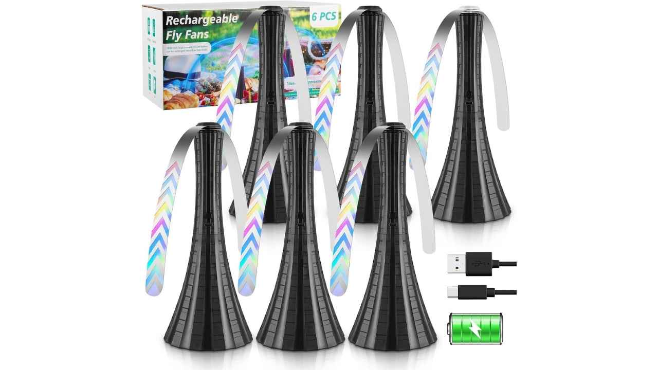 Adawook Rechargeable Fly Fans for Tables, 6-Pack
